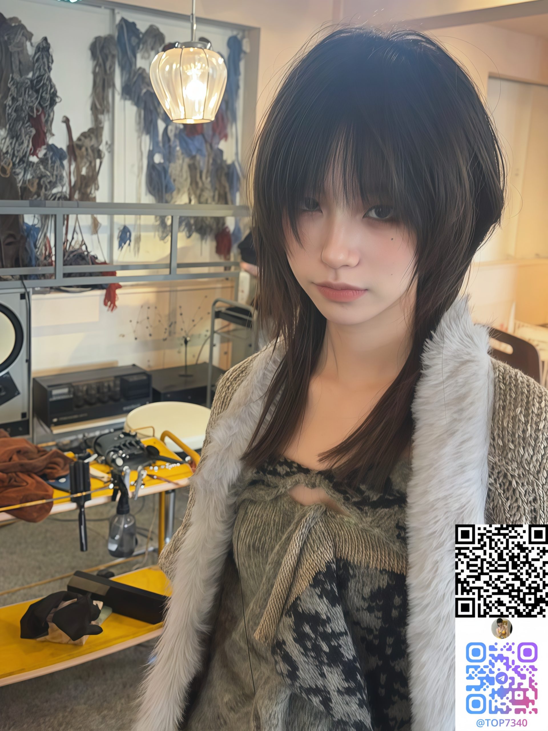 毛先に光を受けてふわりと揺れる暗棕のミディアムレイヤー post thumbnail image